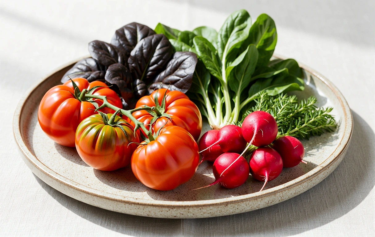 Frische gesunde Zutaten für eine ausgewogene Ernährung